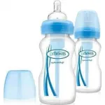 DR BROWN'S OPTIONS ΠΛΑΣΤΙΚΟ ΜΠΙΜΠΕΡΟ ΜΕ ΦΑΡΔΥ ΛΑΙΜΟ ΚΑΙ ΘΗΛΗ ΣΙΛΙΚΟΝΗΣ ΜΠΛΕ ΧΡΩΜΑ 2X270 ML  2 TMX WB92405 - Μπιμπερό στο Pharmakeio Online