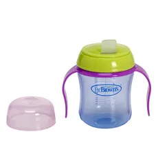 Dr. Brown's Κύπελλο εκπαίδευσης 180 ml με μαλακό στόμιο χρώμα μωβ-κίτρινο 930-GB - Κύπελλα στο Pharmakeio Online