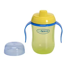 Dr. Brown's Κύπελλο εκπαιδευτικό 270 ml με σκληρό στόμιο χρώμα κίτρινο μπλέ 940-GB - Κύπελλα στο Pharmakeio Online