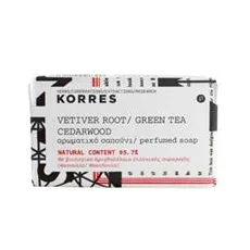 KORRES Σαπούνι Vetiver Root - Πράσινο Τσάι - Κέδρος (125gr) - Σαπούνια στο Pharmakeio Online