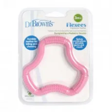 Dr. Brown's Flexees 101, Κρίκος οδοντοφυΐας χρώματος ροζ κατάλληλο για βρέφη 3m+ 1 τεμάχιο - Κρίκοι οδοντοφυίας στο Pharmakeio Online
