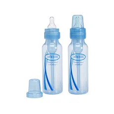 Dr. Brown's Natural Flow 212 Χρώμα Μπλε, Πλαστικό μπιμπερό με Στενό Λαιμό & Φυσική ροή για τη μείωση των κολικών, της ερυγής (παλινδρόμηση) ή του τυμπανισμού, 2 τμχ, 2x250ml - Μπιμπερό στο Pharmakeio Online