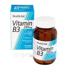 Health aid Vitamin B3 Niacinamide 250mg PR 90 tabs - Βιταμίνη Β στο Pharmakeio Online