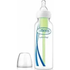 DR BROWN'S OPTIONS ΠΛΑΣΤΙΚΟ ΜΠΙΜΠΕΡΟ ΜΕ ΣΤΕΝΟ ΛΑΙΜΟ ΚΑΙ ΘΗΛΗ ΣΙΛΙΚΟΝΗΣ 81005 250 ML - Μπιμπερό στο Pharmakeio Online