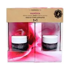 KORRES - ΠΑΚΕΤΟ ΠΡΟΣΦΟΡΑΣ ΜΑΝΟΛΙΑ Κρέμα Ημέρας με SPF15 για τις πρώτες ρυτίδες (40ml) ΜΕ ΔΩΡΟ την Κρέμα Νυκτός (40ml) - Πρώτες ρυτίδες στο Pharmakeio Online