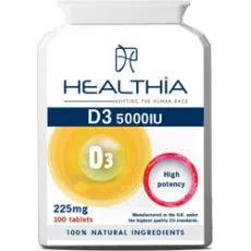 Healthia D3 5000iu 100 ταμπλέτες - Kυκλοφορικό-καρδιά στο Pharmakeio Online