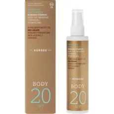 Korres Red Grape Sunscreen Body Oil SPF20 Αντηλιακό Λάδι Σώματος με κόκκινο σταφύλι κατά της πρόωρης γήρανσης,100ml - Super προσφορές! στο Pharmakeio Online
