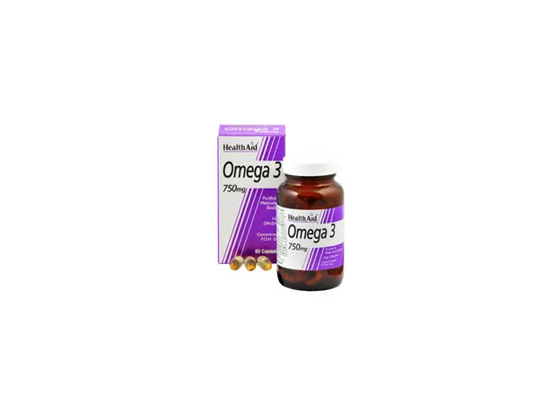 Health Aid Omega 3 750mg (EPA 425mg, DHA 325mg) Capsules 60's - Λιπαρά οξέα- Ω3-Ω6-Ω9 στο Pharmakeio Online