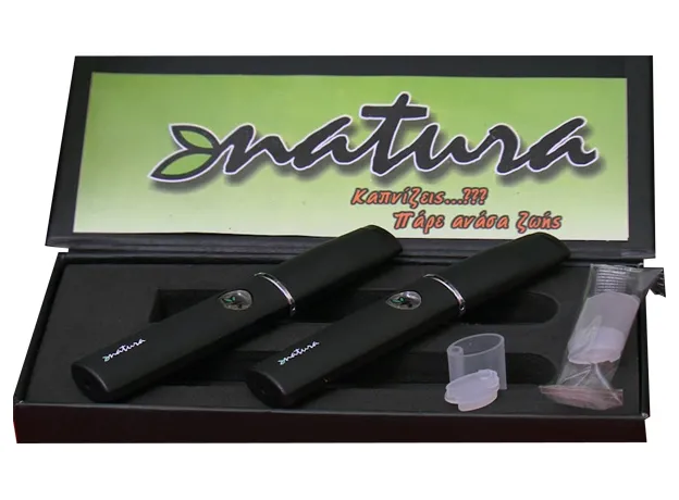 NATURA EVO 550mA BLACK-WHITE (ΚΑΣΕΤΙΝΑ ΜΕ 2 ΤΣΙΓΑΡΑ ΚΑΙ ΚΑΝΟΝΙΚΕΣ ΜΠΑΤΑΡΙΕΣ) - Ηλεκτρονικό τσιγάρο στο Pharmakeio Online