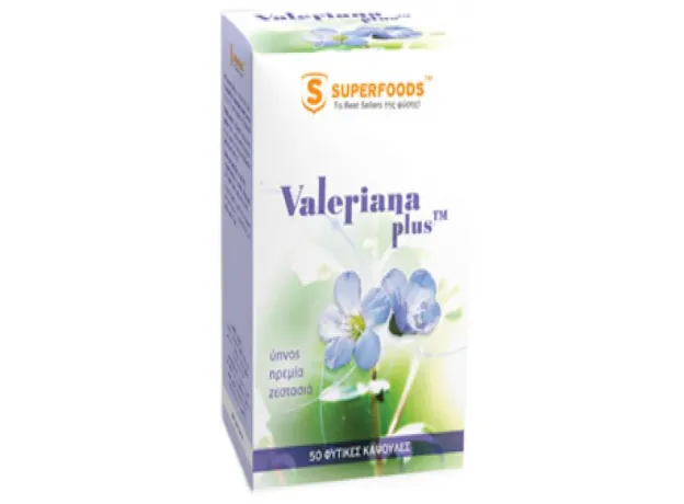 Superfoods Valeriana plus 300mg 50caps - Αϋπνία-Άγχος στο Pharmakeio Online