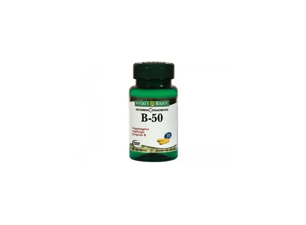 Nature's Bounty Vitamin B-50 Complex 60ταμπλέτες (ελεγχόμενης αποδέσμεσης) - Βιταμίνη Β στο Pharmakeio Online