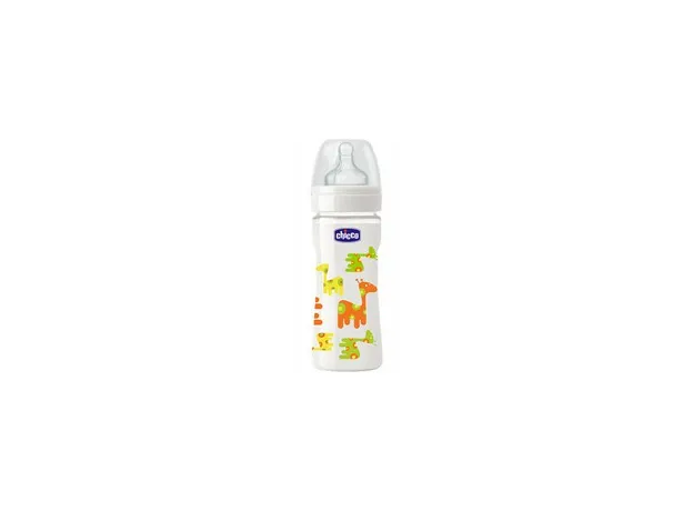 Chicco Μπιμπερό γυάλινo 250ml ΘΣιλικ. Nature Glass 0% BPA Με Σχέδια - Μπιμπερό στο Pharmakeio Online