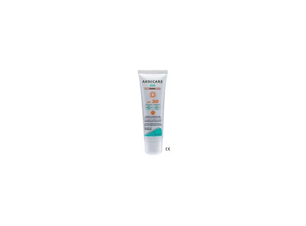 SYNCHROLINE AKNICARE SUN TEINTEE SPF 30, κρέμα προσώπου, προστατεύει από την ηλιακή ακτινοβολία (SPF30) ενώ παράλληλα έχει χρώμα παρέχοντας έτσι πλήρη κάλυψη των ατελειών, 50ML - Λιπαρό δέρμα στο Pharmakeio Online