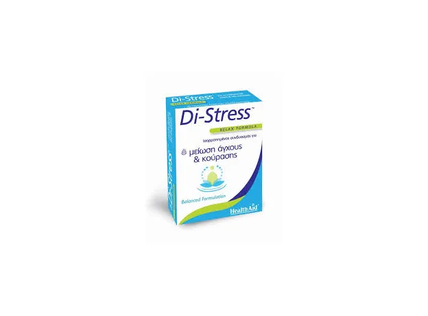 Health Aid Di-Stress Relax Formula, Ισορροπημένος συνδυασμός για Μείωση Άγχους & Κούρασης, Ενισχύει το Νευρικό σύστημα, διατηρεί υγιή μεταβολισμό & ανεβάζει τα επίπεδα ενέργειας, 30 tabs - Αϋπνία-Άγχος στο Pharmakeio Online