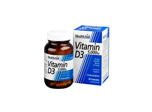 Health aid Vitamin D3 5000IU 30 caps - Βιταμίνη D στο Pharmakeio Online