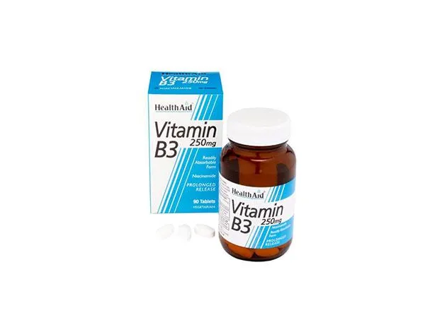 Health aid Vitamin B3 Niacinamide 250mg PR 90 tabs - Βιταμίνη Β στο Pharmakeio Online