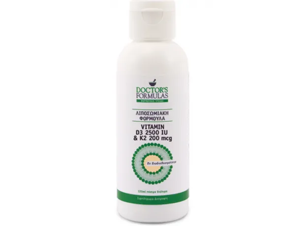 Doctor`s Formulas Λιποσωμιακή φόρμουλα Vitamin D3 2500 IU & K2 200mcg 120ml - Βιταμίνη D στο Pharmakeio Online
