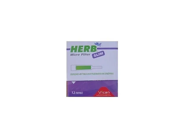 Vican Herb Microfilter, 12 πίπες για slim τσιγάρο - Αξεσουάρ και αναλώσιμα στο Pharmakeio Online