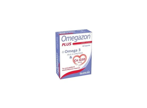 Health Aid Omegazon Plus (Ω3 & CoQ10) 30caps - Λιπαρά οξέα- Ω3-Ω6-Ω9 στο Pharmakeio Online