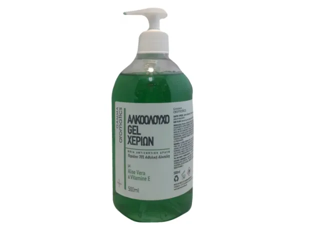 Gamma Aromatics Αντισηπτικό Gel Χεριών 500ml με 70% αιθυλικη αλκοόλη αλόε βερα και βιταμινη Ε - Φαρμακείο-διάφορα στο Pharmakeio Online