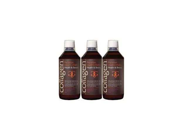 COLLAGEN POWER - Τρία (3) Pro Active Liquid Collagen Φράουλα ή Λεμόνι ΜΕ ΔΩΡΟ 20% περισσότερο προϊόν - 600ml - Τριχόπτωση στο Pharmakeio Online