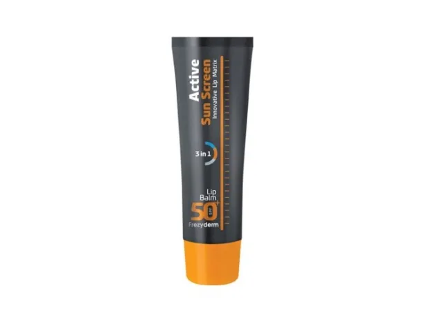 Frezyderm Active Sun Screen Lip Balm SPF50+ 15ml (Αντηλιακή Προστασία για τα Χείλη) - Super προσφορές! στο Pharmakeio Online