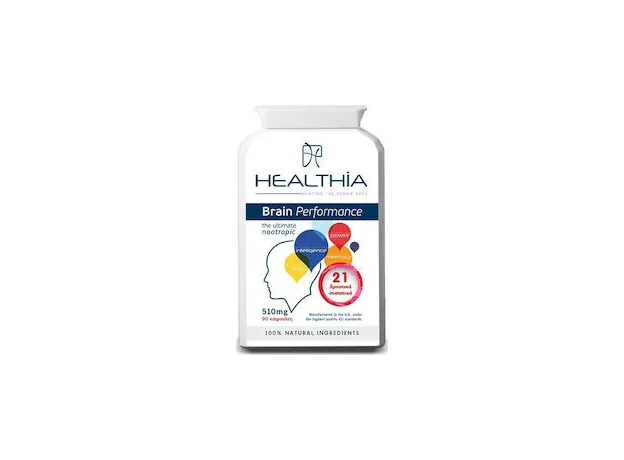 Healthia Brain Performance 510mg Συμπλήρωμα Διατροφής 90 Caps. Υποστηρίζει τη καλή λειτουργία του εγκεφάλου και βοηθά στη μνήμη τη διαύγεια, την πνευματική τόνωση και τη συγκέντρωση - Άγχος στρες αυπνία στο Pharmakeio Online