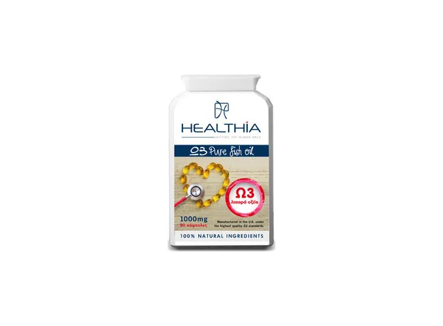 Healthia Fish Oil Omega 3 1000mg 90 κάψουλες - Λιπαρά οξέα- Ω3-Ω6-Ω9 στο Pharmakeio Online