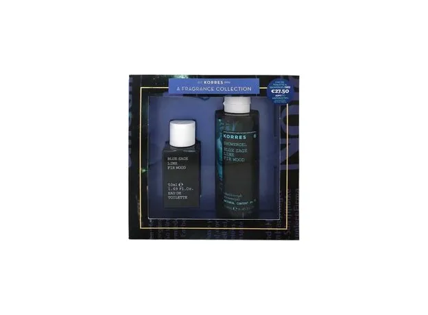 Korres Gift Set Eau De Toilette Blue Sage Lime Fir Wood Eau de Toilette 50ml Ανδρικό Άρωμα & Δώρο Αφρόλουτρο Shower Gel 250ml - Super προσφορές! στο Pharmakeio Online