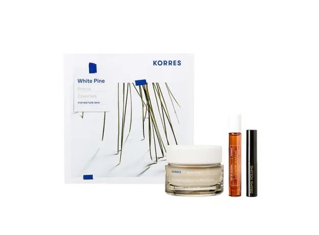 Korres Set Λευκή Πεύκη Κρέμα Ημέρας για Ώριμες Επιδερμίδες 40ml & Volcanic Minerals Μάσκαρα 4ml & Cashmere Kumquat Άρωμα EDT 10ml - Σύσφιξη στο Pharmakeio Online