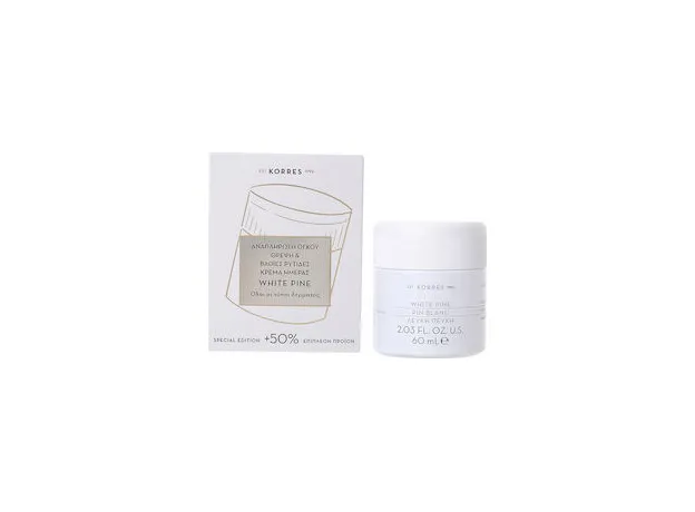 Korres Special Edition White Pine Λευκή Πεύκη 3D Κρέμα Ημέρας.Αναπλήρωση Όγκου Θρέψη & Βαθιές Ρυτίδες  Όλοι οι Τύποι Δέρματος. (+50% Επιπλέον Προϊόν) 60ml - ΚΟRRES -30% στο Pharmakeio Online