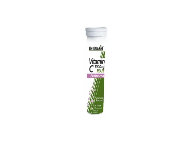 HealthAid Vitamin C 1000mg + Echinacea 20 Αναβράζοντα Δισκία - Βιταμίνη C στο Pharmakeio Online