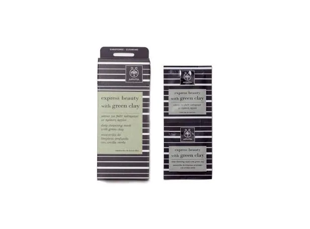 Express Beauty Μάσκα για Βαθύ Καθαρισμό με Πράσινο Άργιλο 2Χ8ml APIVITA - Μάσκες στο Pharmakeio Online