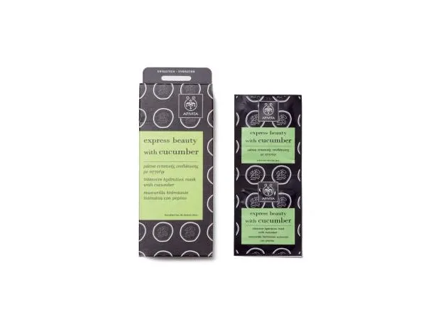 Express Beauty Μάσκα Εντατικής Ενυδάτωσης με Αγγούρι 2Χ8ml APIVITA - Μάσκες στο Pharmakeio Online